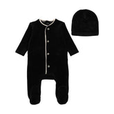 BEE & DEE 2PC VELOUR FOOTIE WITH BEANIE SET